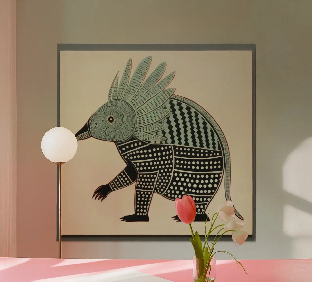 Armadillo verde 4 carta hahnemühle da Minimal Animal Art