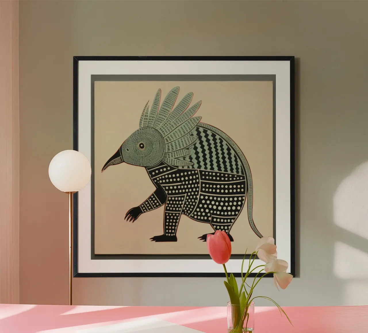Armadillo verde 4 carta hahnemühle da Minimal Animal Art