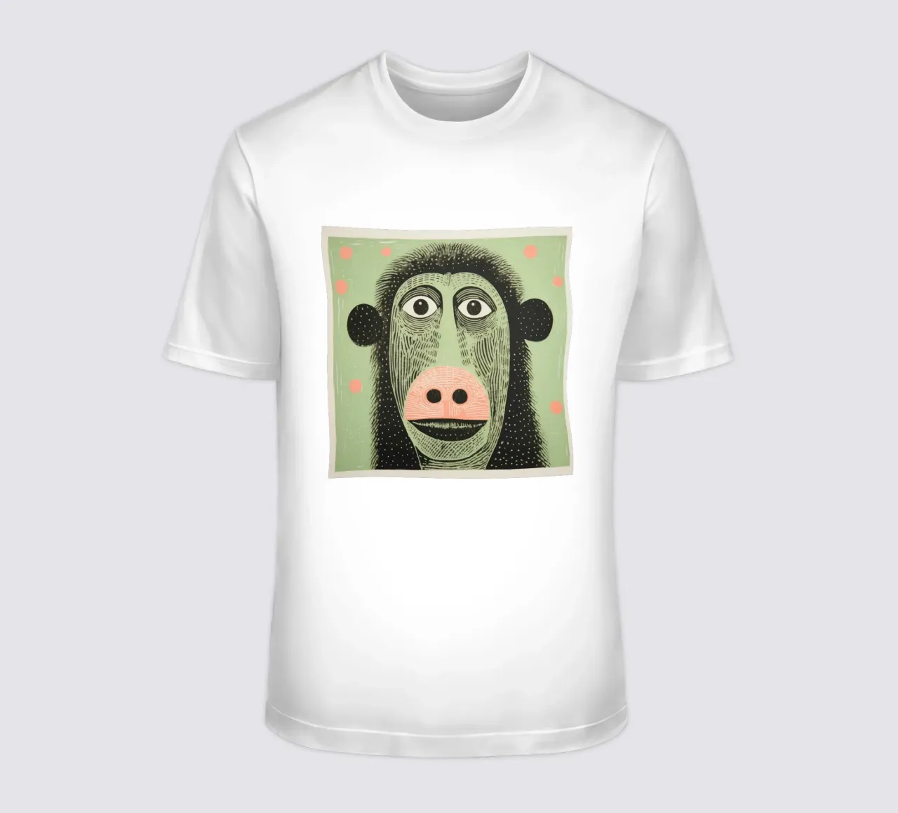 Babbuino verde 1 t-shirt da Minimal Animal Art