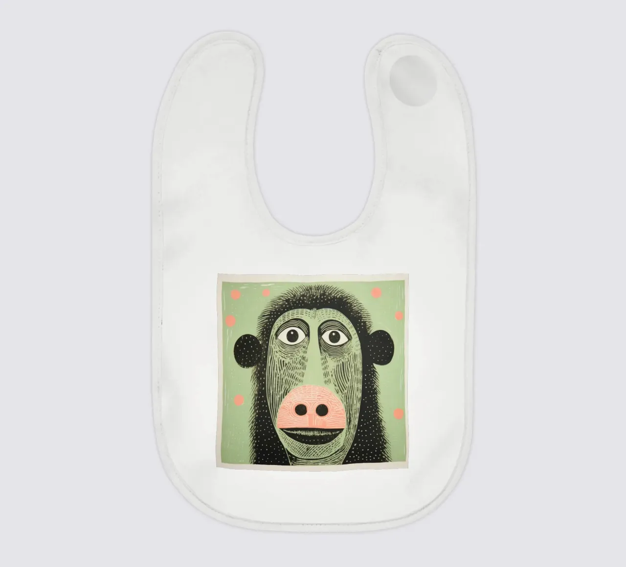 Babbuino verde bavaglino da Minimal Animal Art