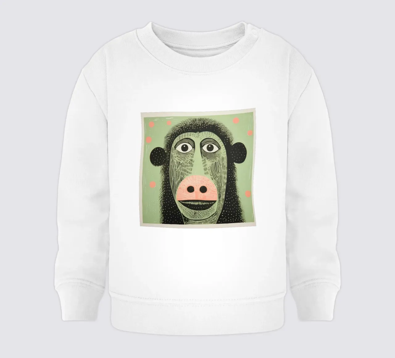 Babbuino verde 1 felpa neonato da Minimal Animal Art