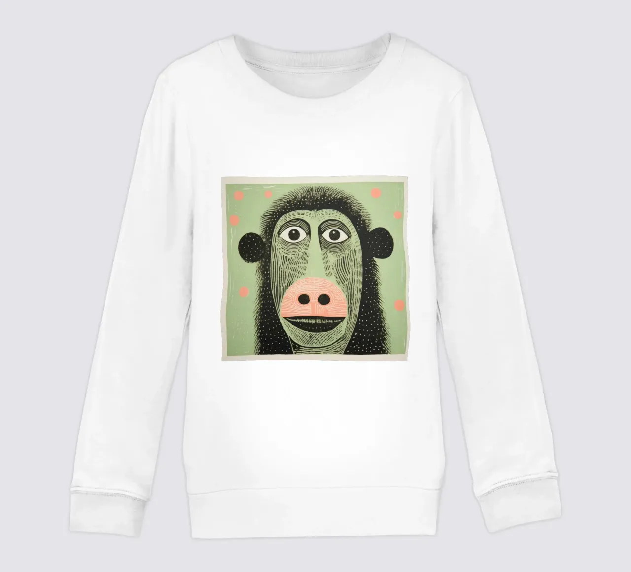 Babbuino verde 1 felpa bambino da Minimal Animal Art