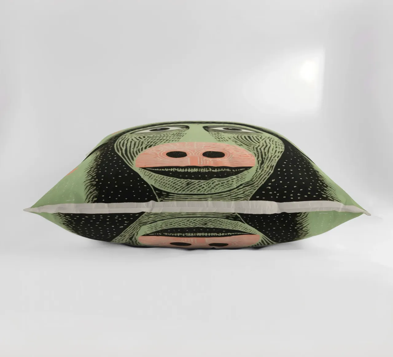 Babbuino verde cuscino da Minimal Animal Art