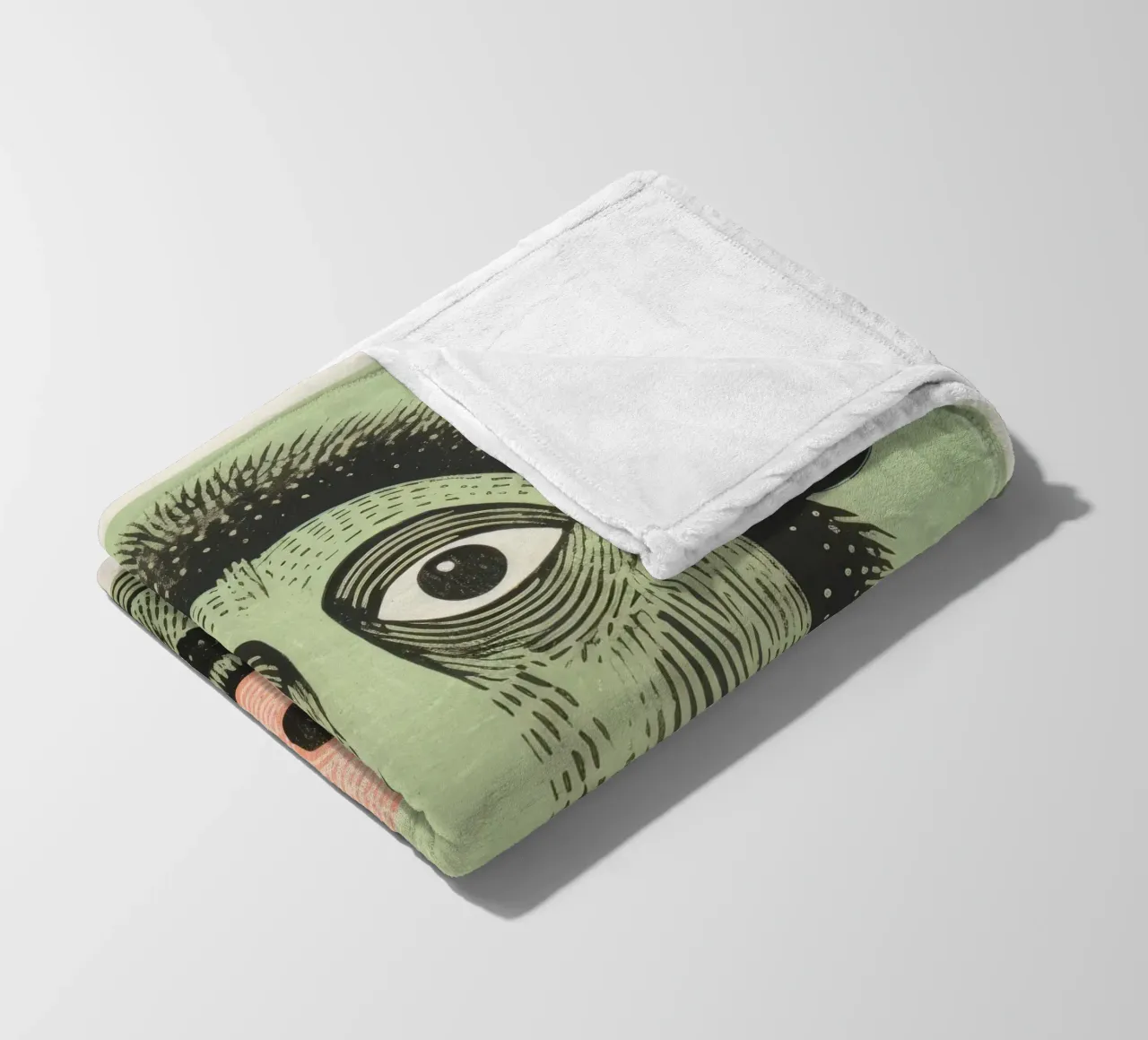 Babbuino verde coperta in pile da Minimal Animal Art