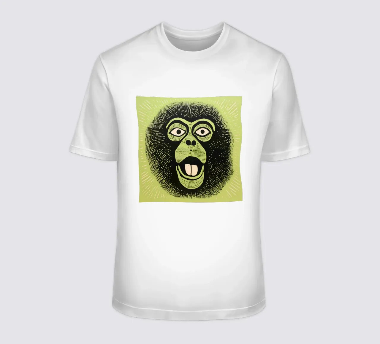 Babbuino verde t-shirt da Minimal Animal Art