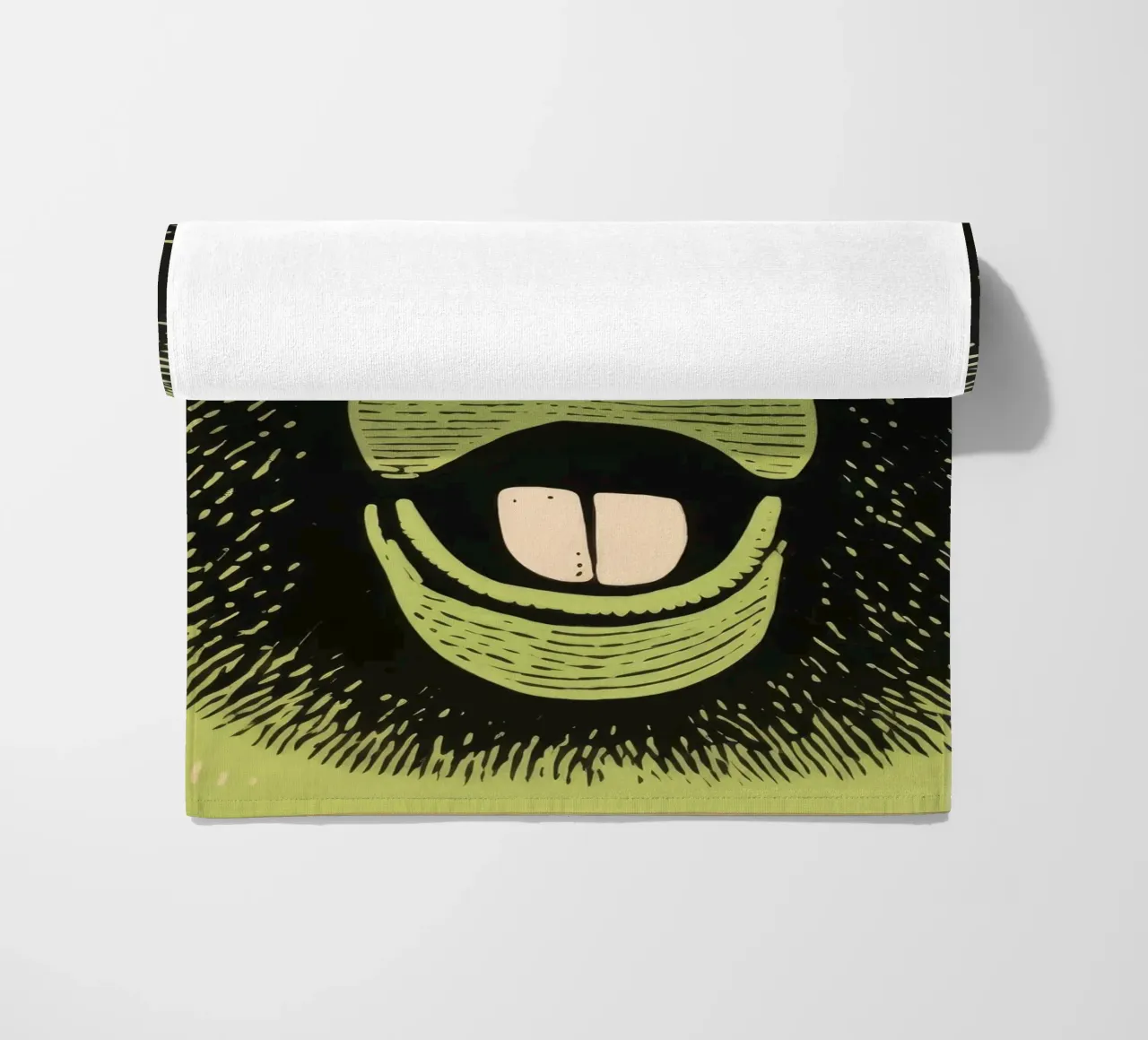 Babbuino verde 2 telo mare da Minimal Animal Art