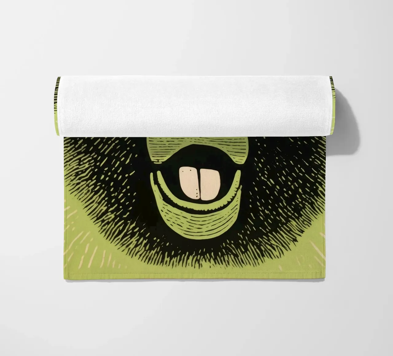 Babbuino verde 2 telo mare da Minimal Animal Art
