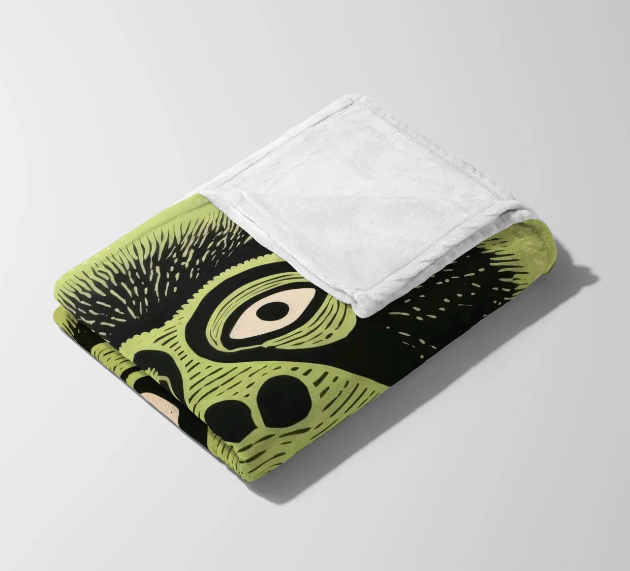 Babbuino verde 2 coperta in pile da Minimal Animal Art