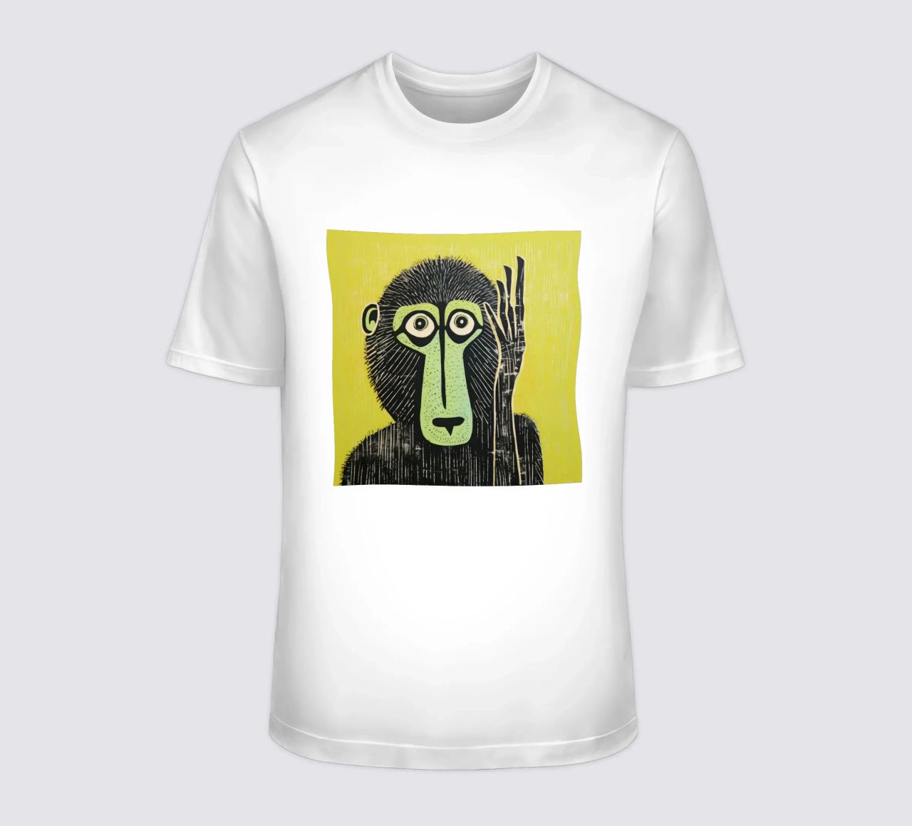 Babbuino verde 3 t-shirt da Minimal Animal Art