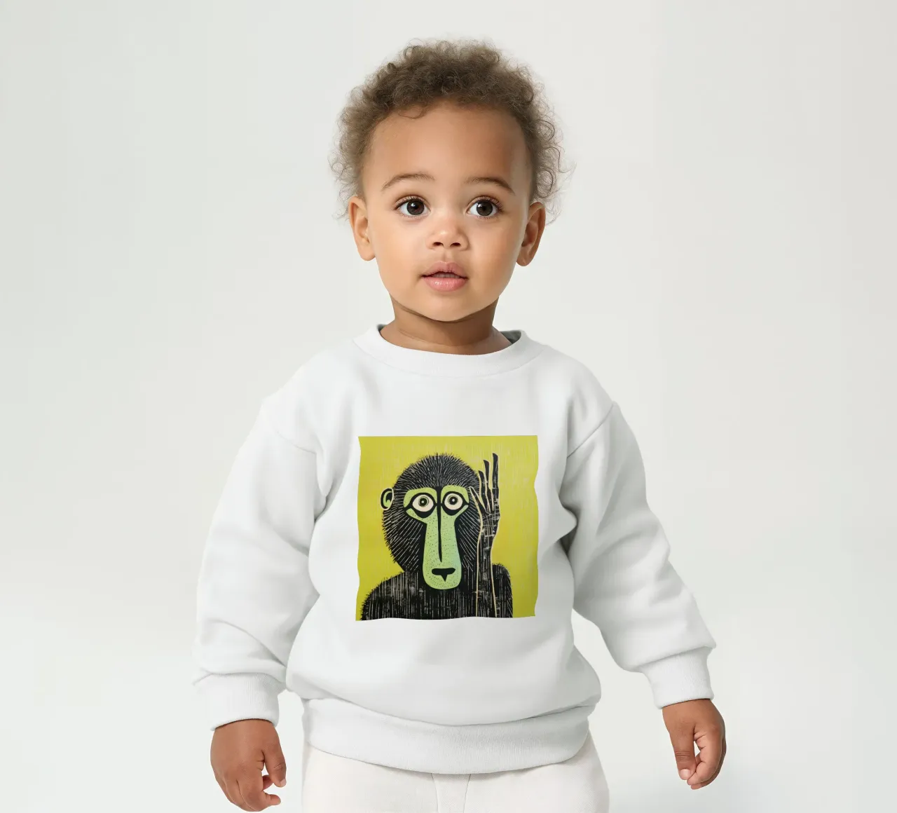 Babbuino verde felpa neonato da Minimal Animal Art