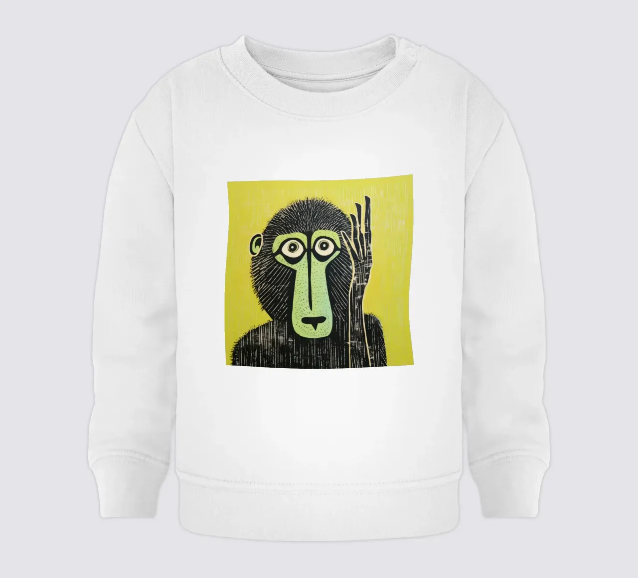 Babbuino verde felpa neonato da Minimal Animal Art