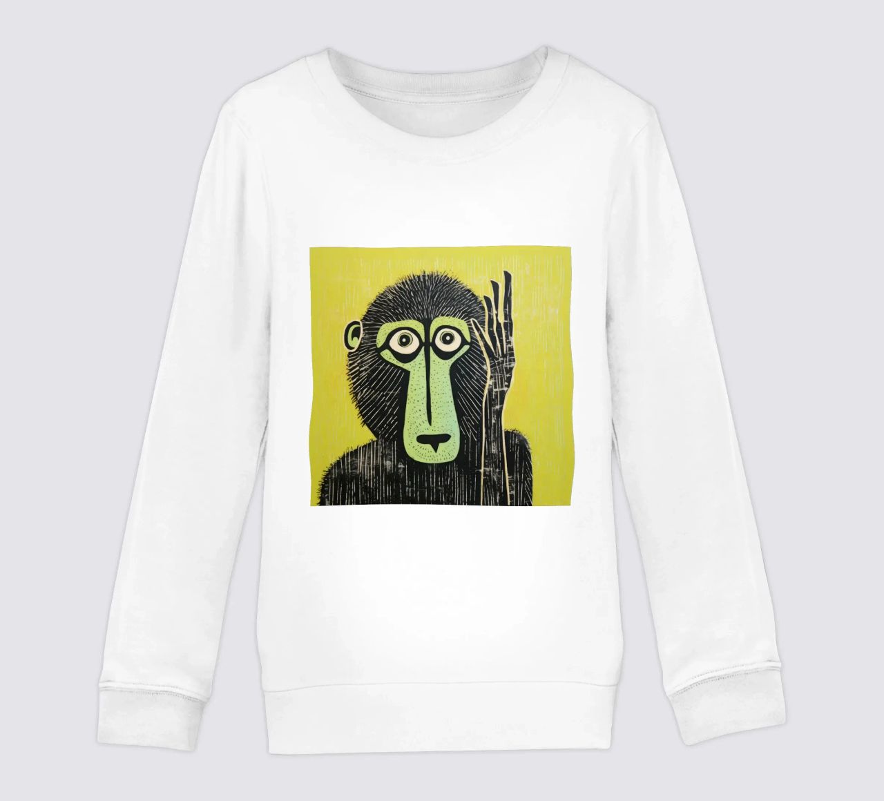 Babbuino verde 3 felpa bambino da Minimal Animal Art