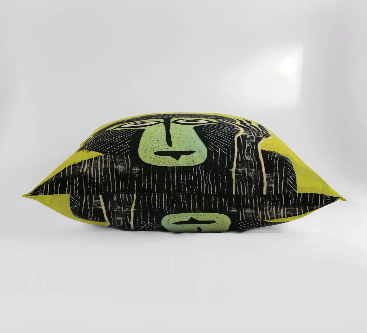 Babbuino verde cuscino da Minimal Animal Art