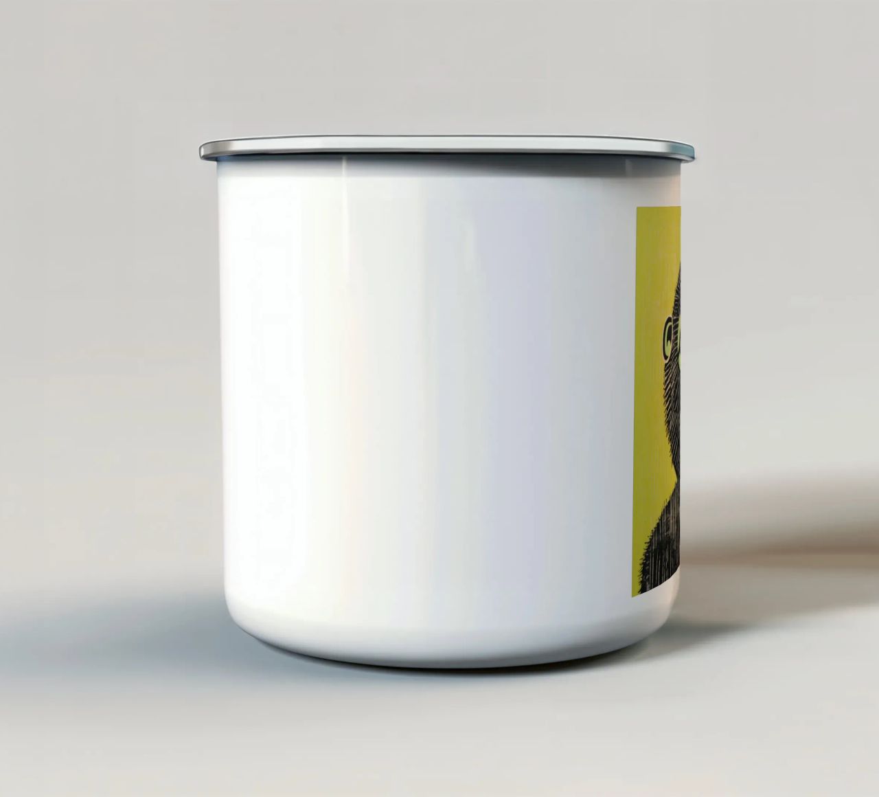 Babbuino verde 3 tazza in smalto da Minimal Animal Art