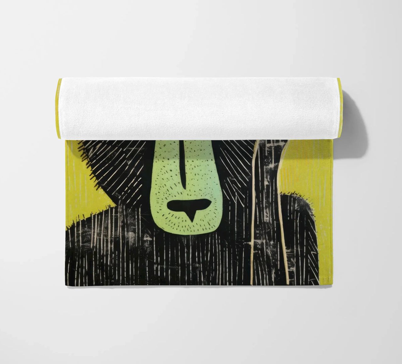 Babbuino verde 3 telo mare da Minimal Animal Art