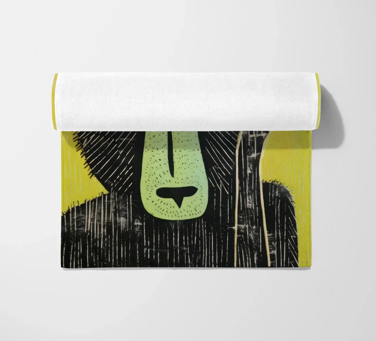 Babbuino verde 3 telo mare da Minimal Animal Art