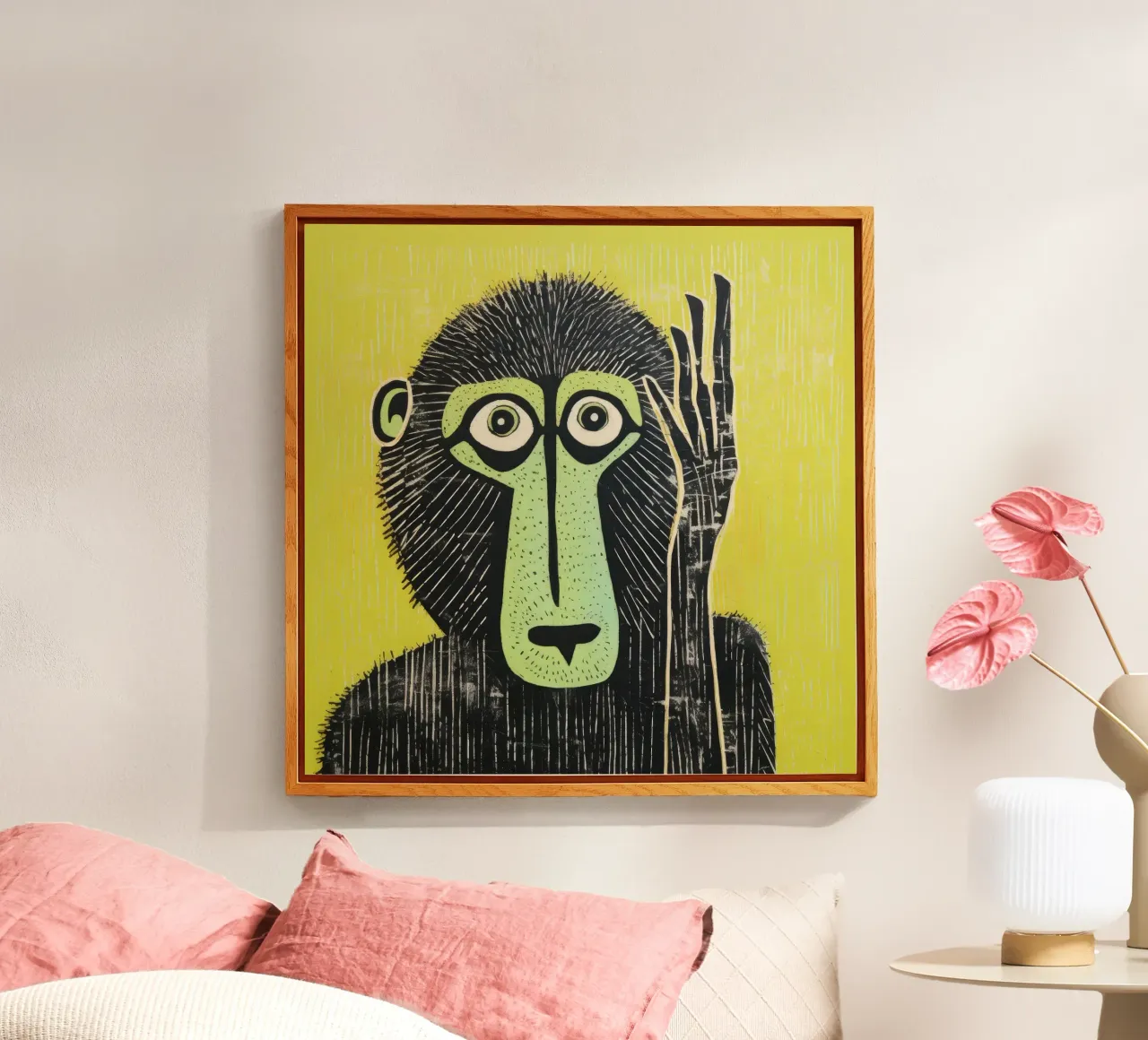 Babuino Verde 3 metacrilato de Minimal Animal Art