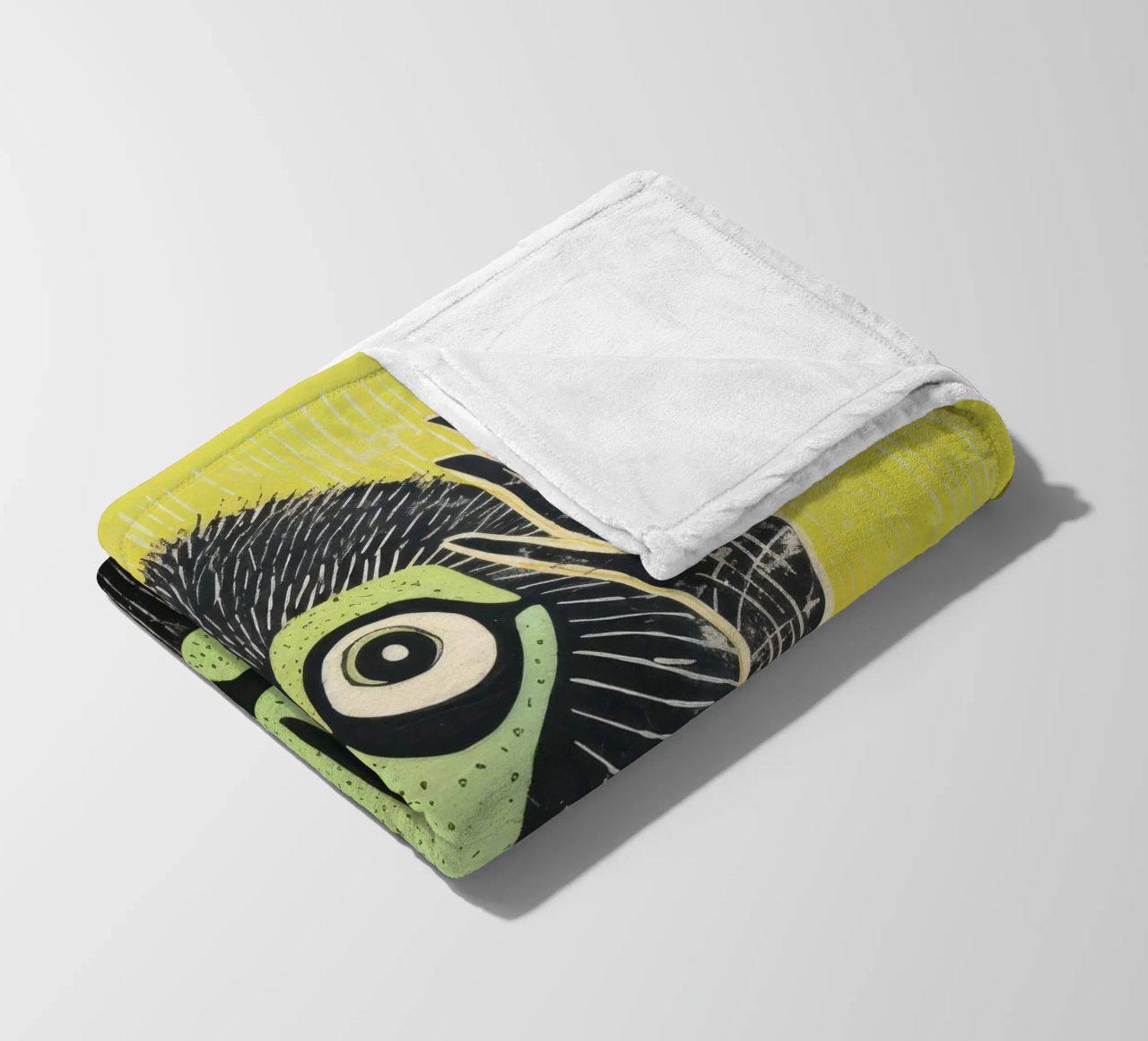 Babbuino verde 3 coperta in pile da Minimal Animal Art