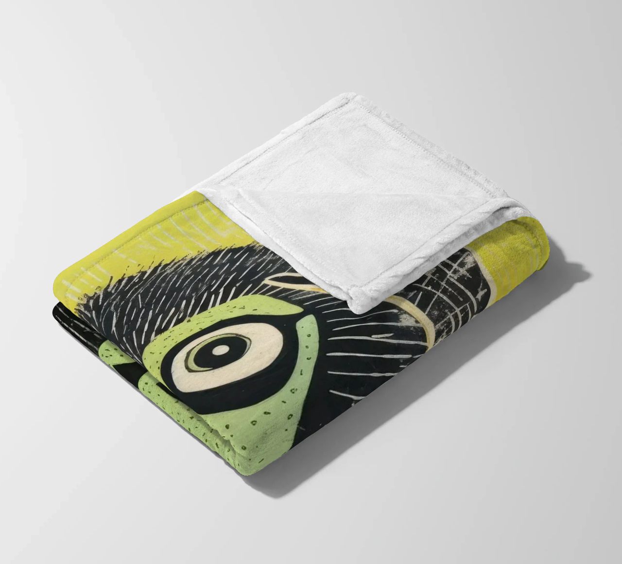 Babbuino verde 3 coperta in pile da Minimal Animal Art