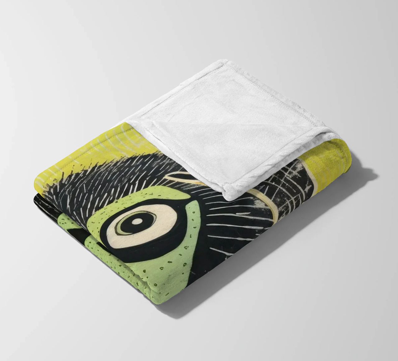Babbuino verde 3 coperta in pile da Minimal Animal Art