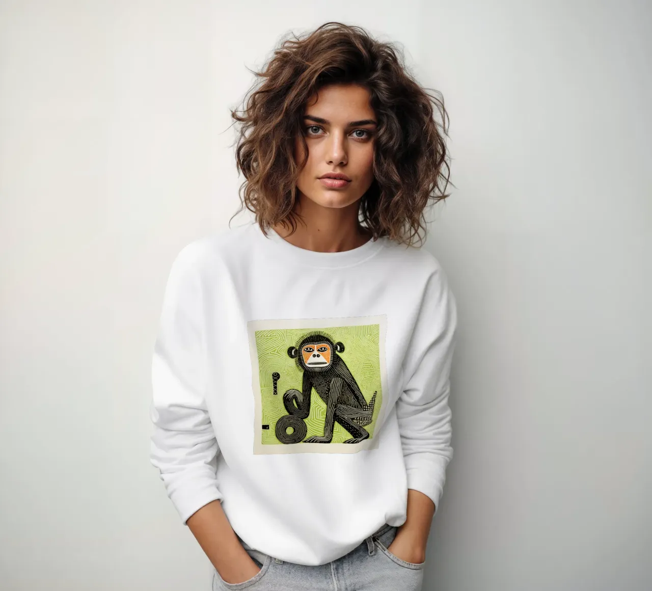 Babbuino verde felpa da Minimal Animal Art