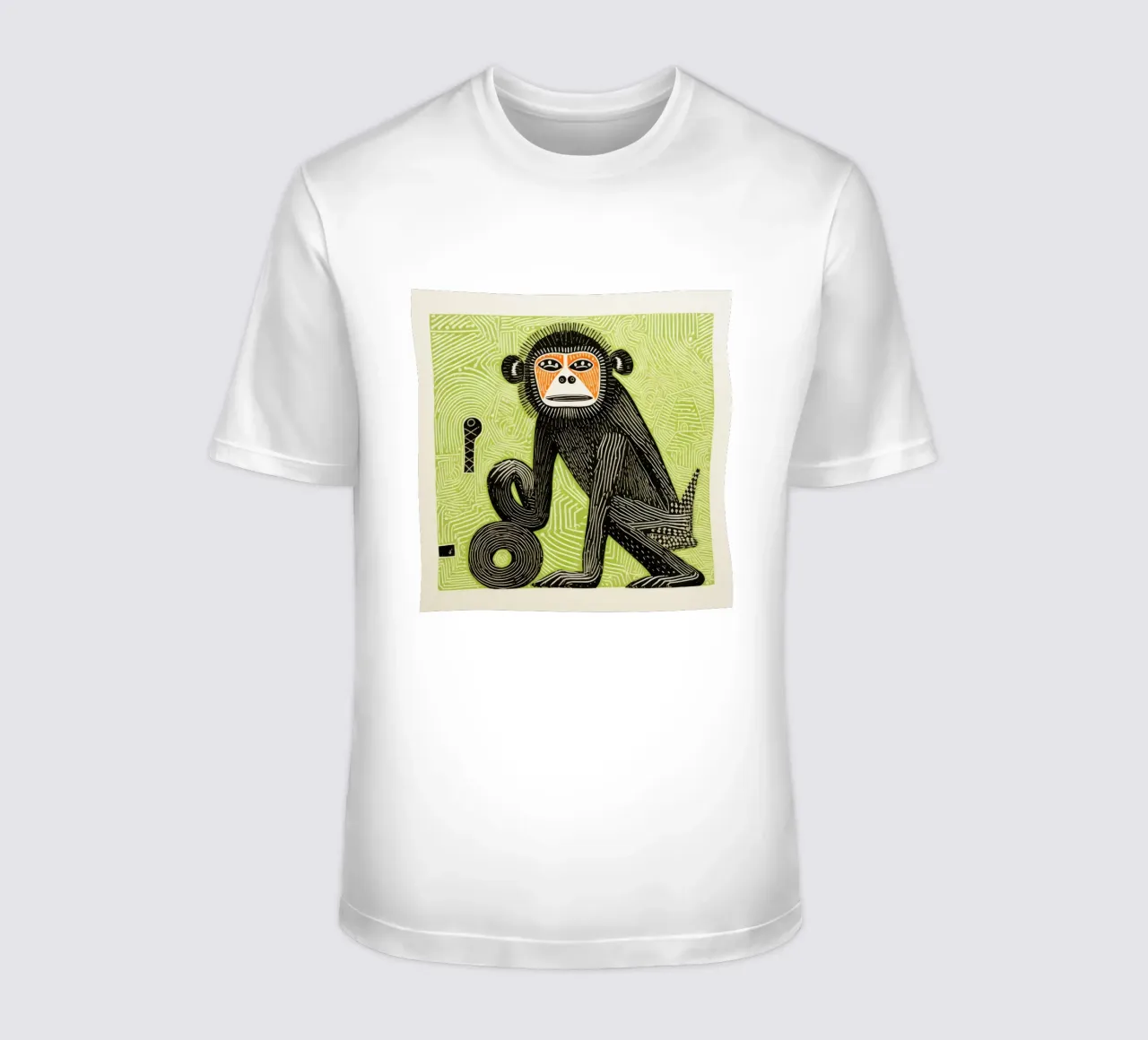 Babbuino verde 4 t-shirt da Minimal Animal Art