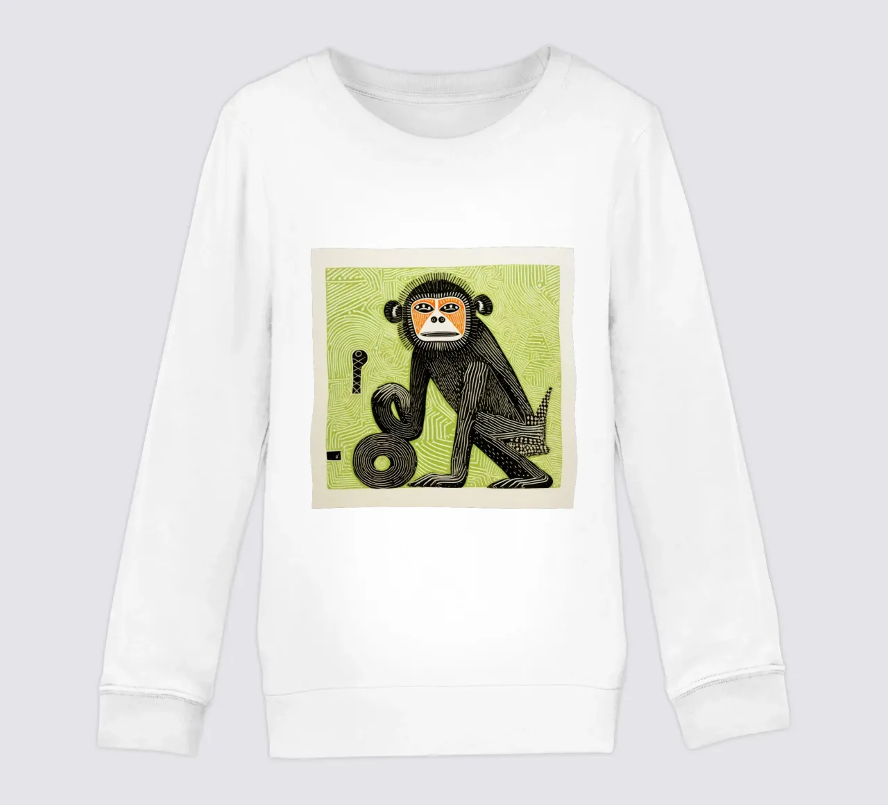 Babbuino verde 4 felpa bambino da Minimal Animal Art