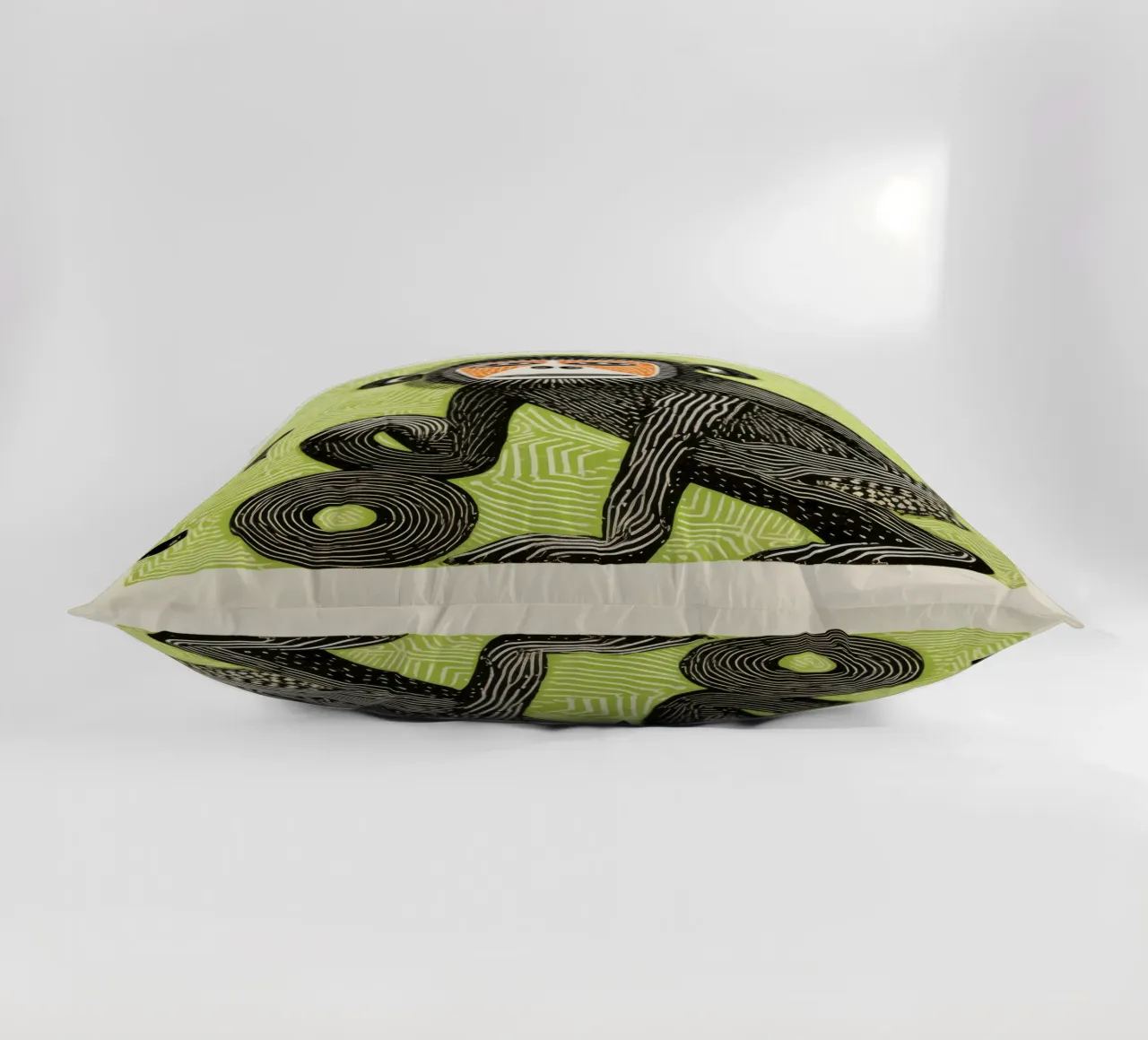Babbuino verde 4 cuscino da Minimal Animal Art