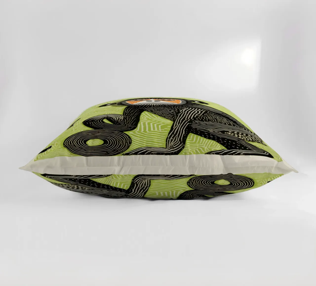 Babbuino verde cuscino da Minimal Animal Art
