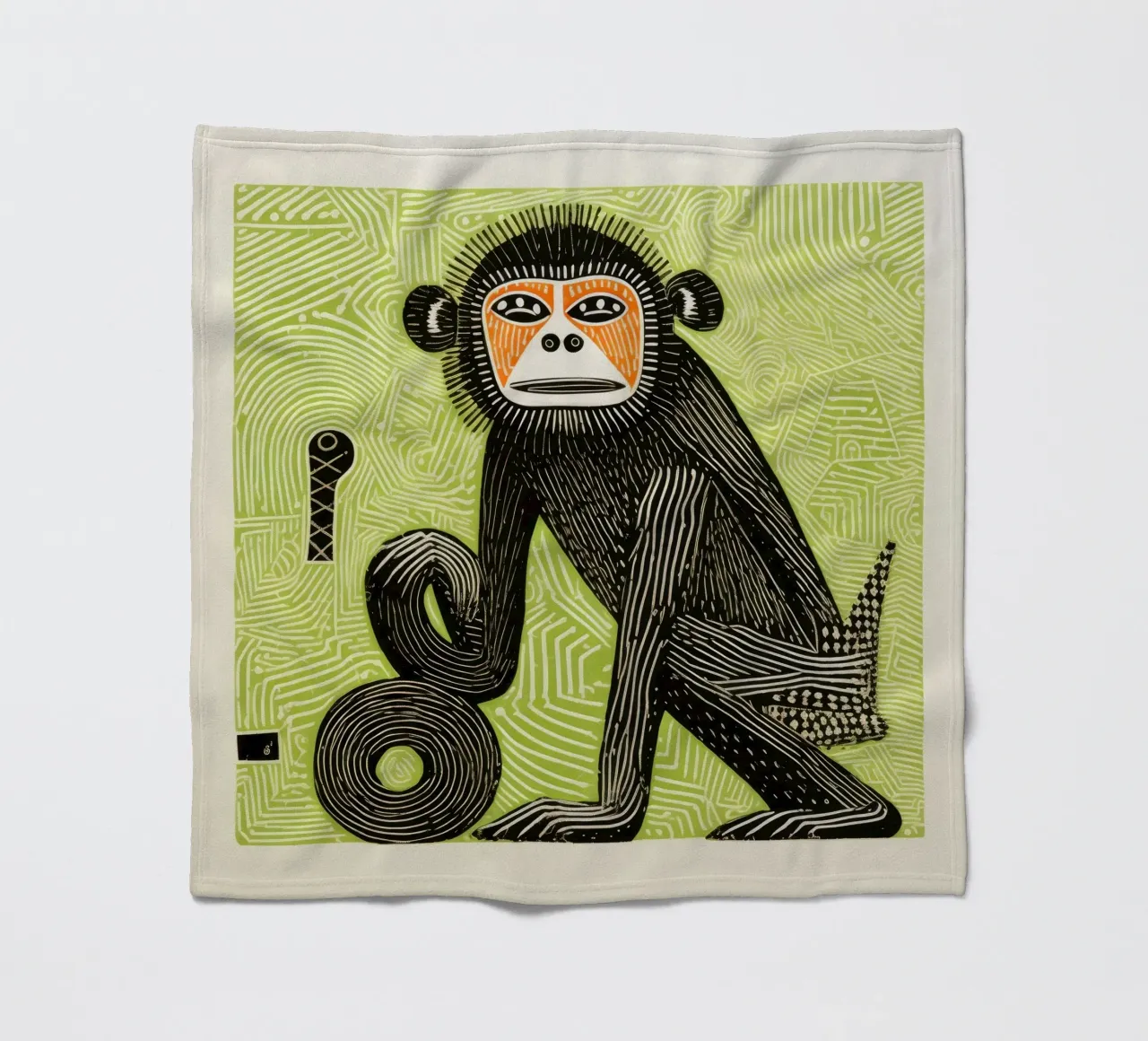 Babbuino verde coperta in pile da Minimal Animal Art