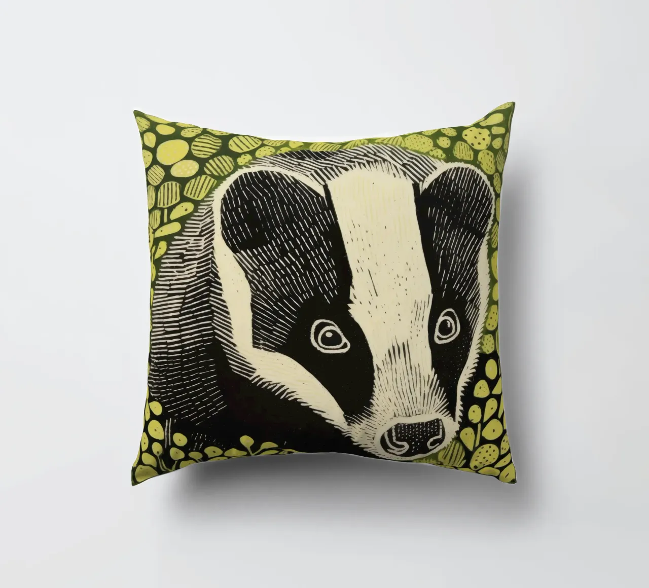 Tasso verde 1 cuscino da Minimal Animal Art