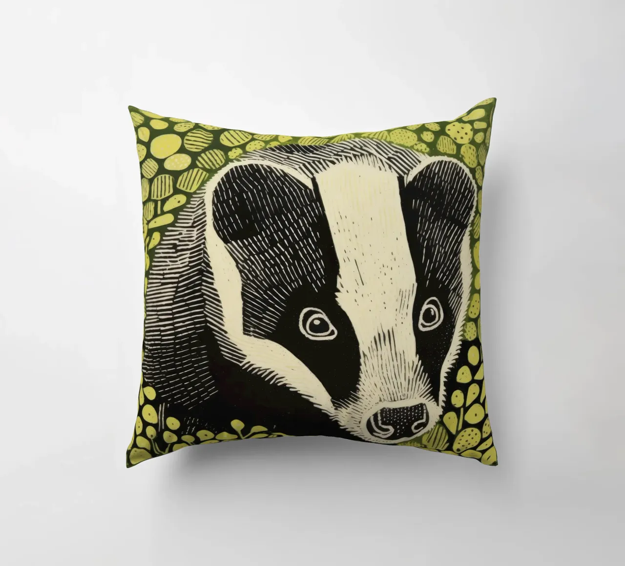 Tasso verde 1 cuscino da Minimal Animal Art