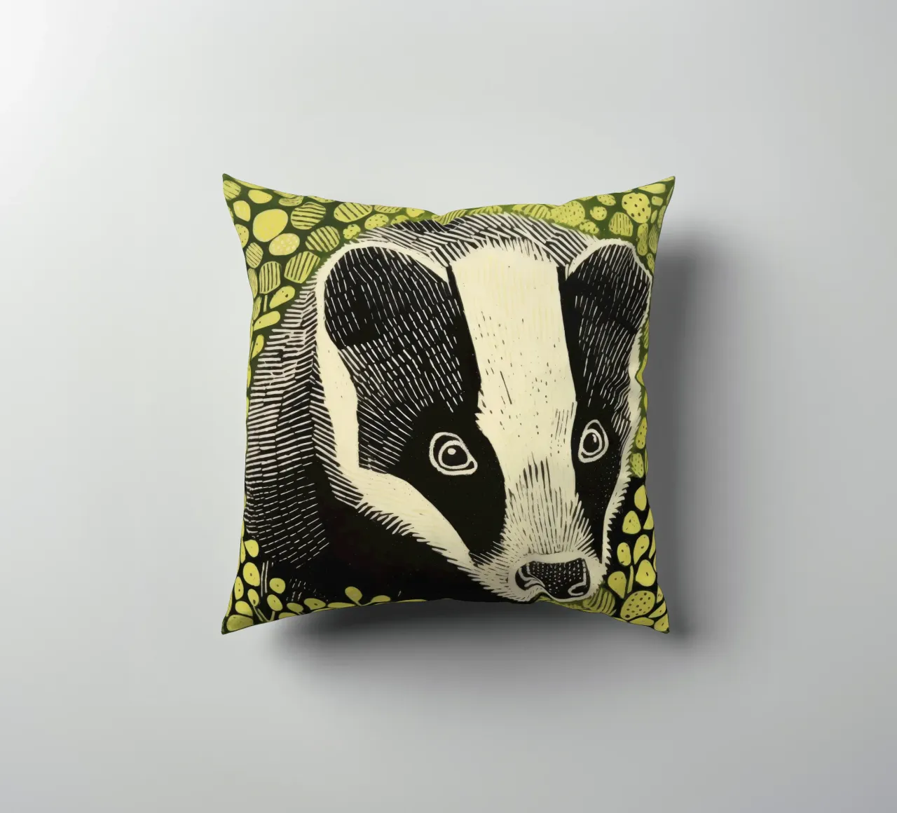 Tasso verde 1 cuscino da Minimal Animal Art
