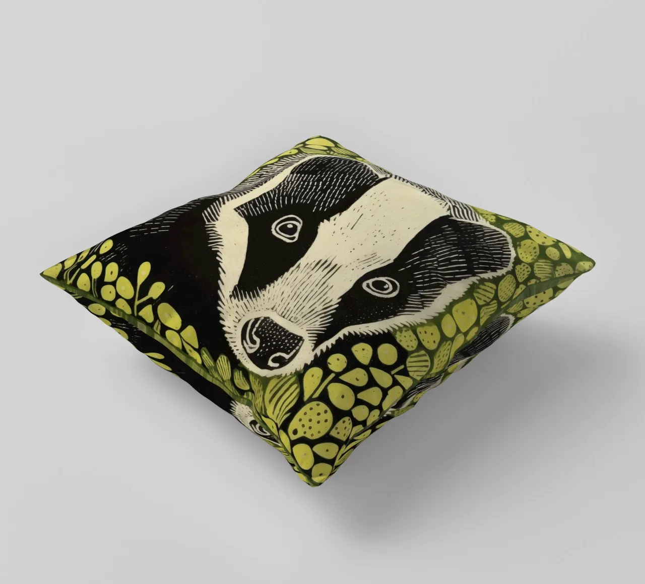Tasso verde 1 cuscino da Minimal Animal Art