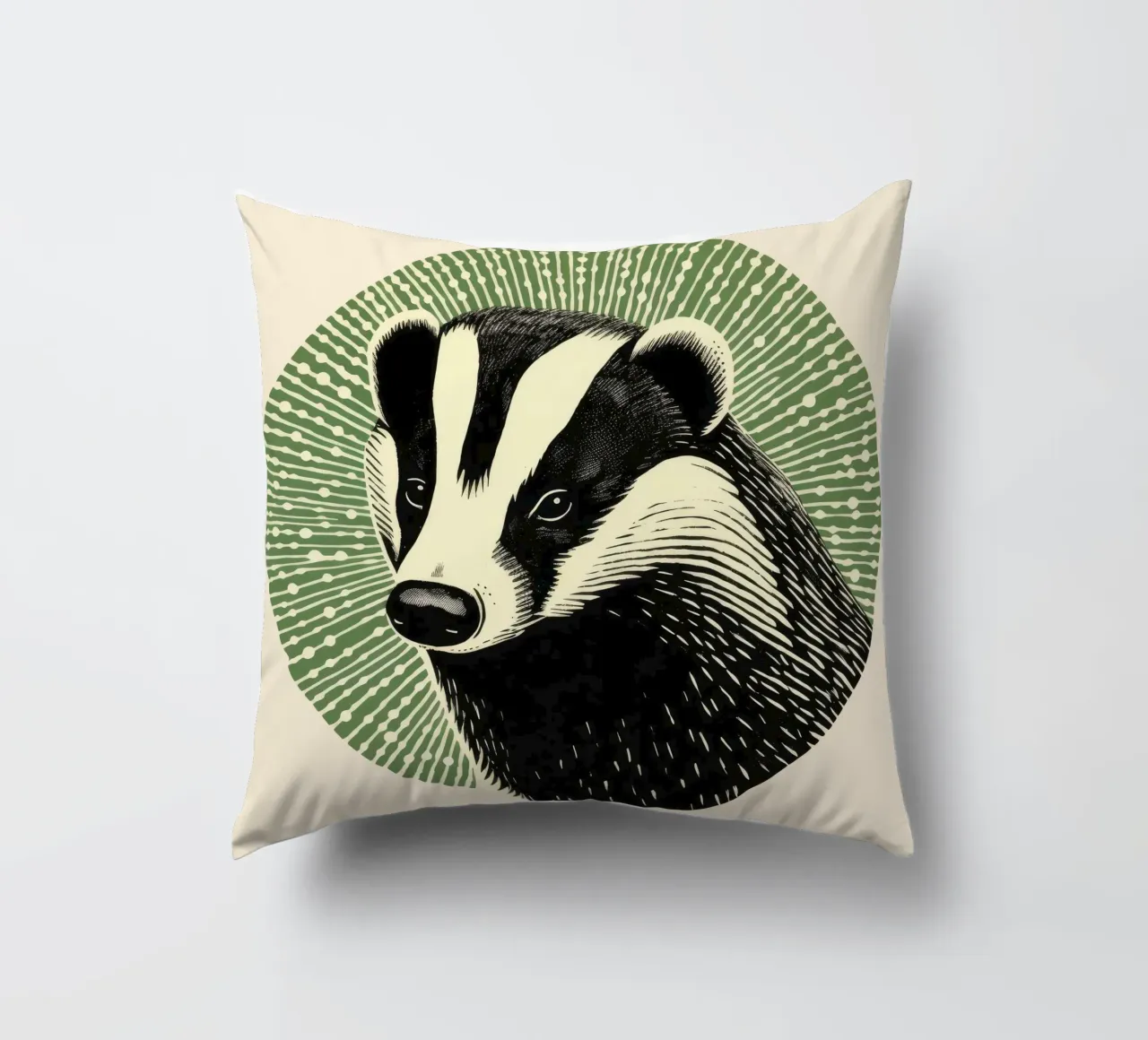 Tasso verde 2 cuscino da Minimal Animal Art