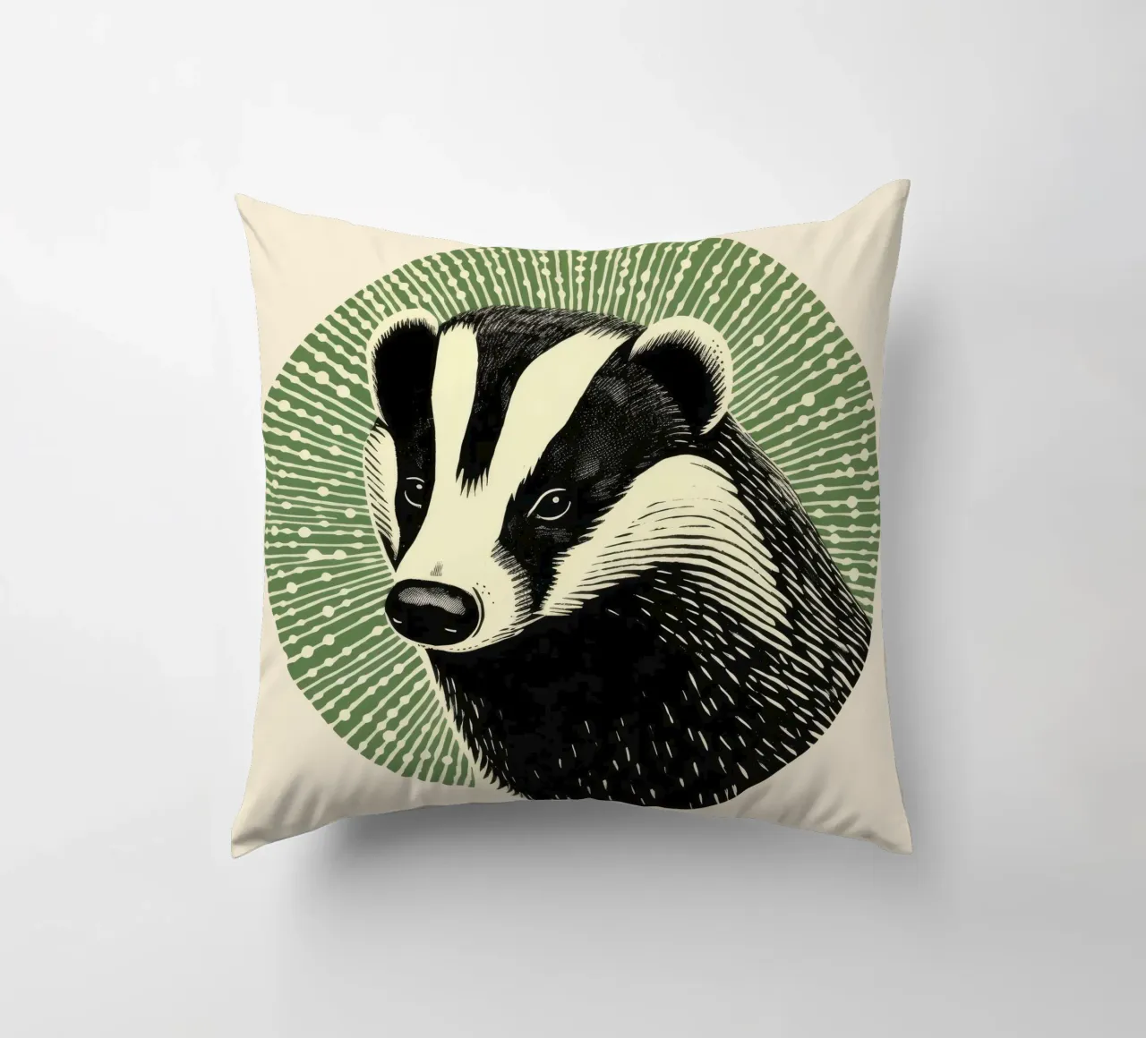 Tasso verde 2 cuscino da Minimal Animal Art