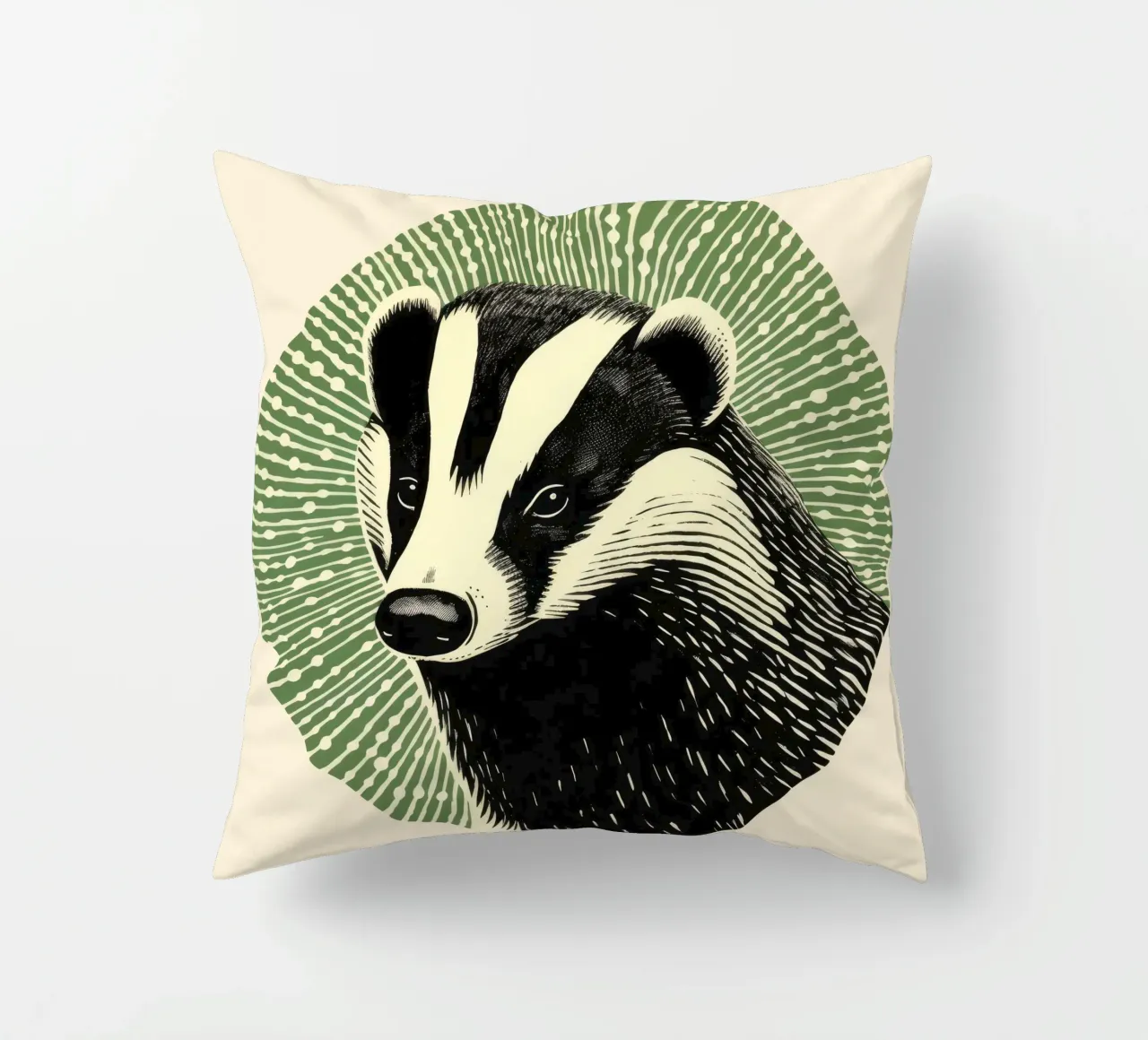 Tasso verde 2 cuscino da Minimal Animal Art