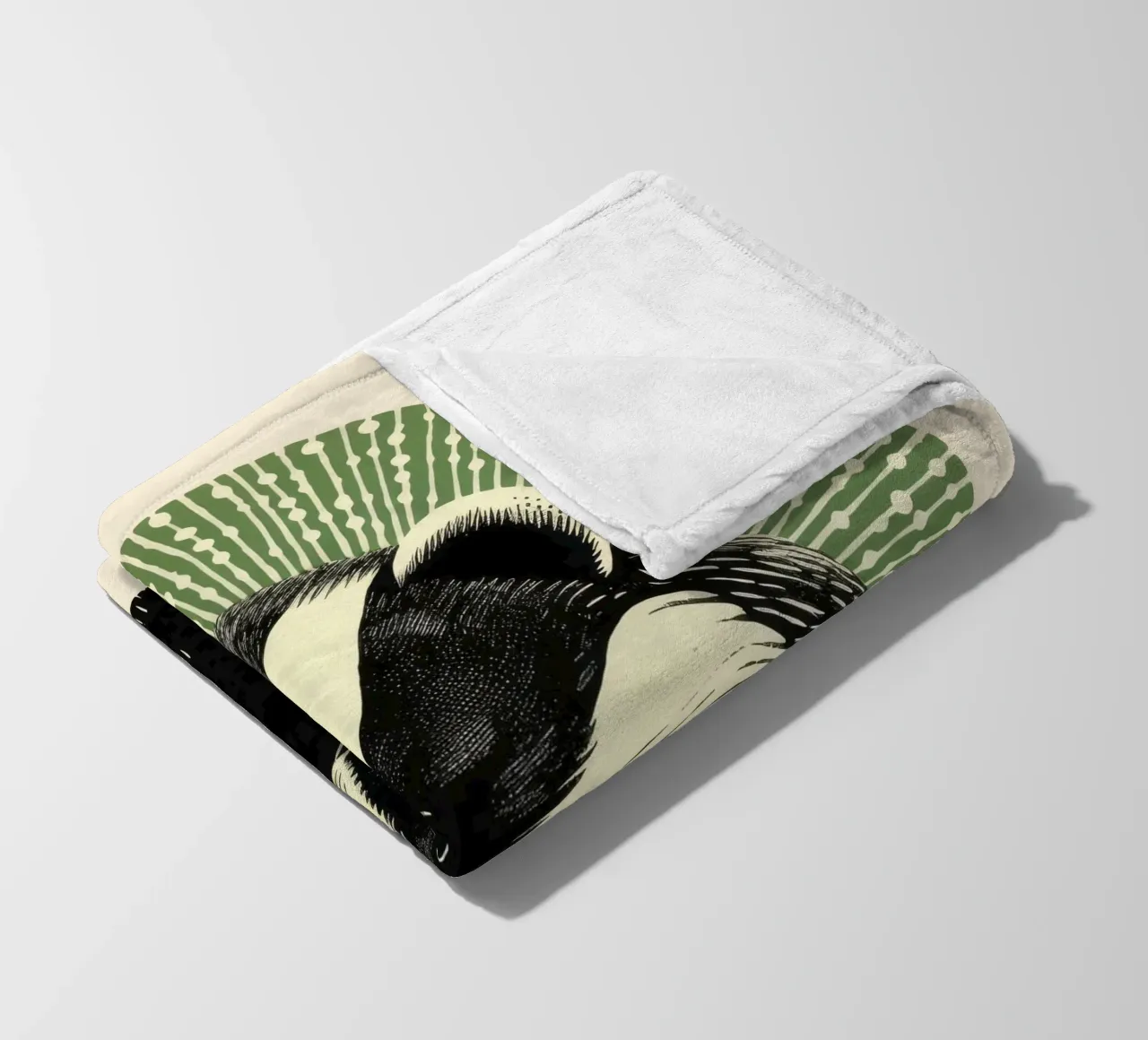 Tasso verde 2 coperta in pile da Minimal Animal Art