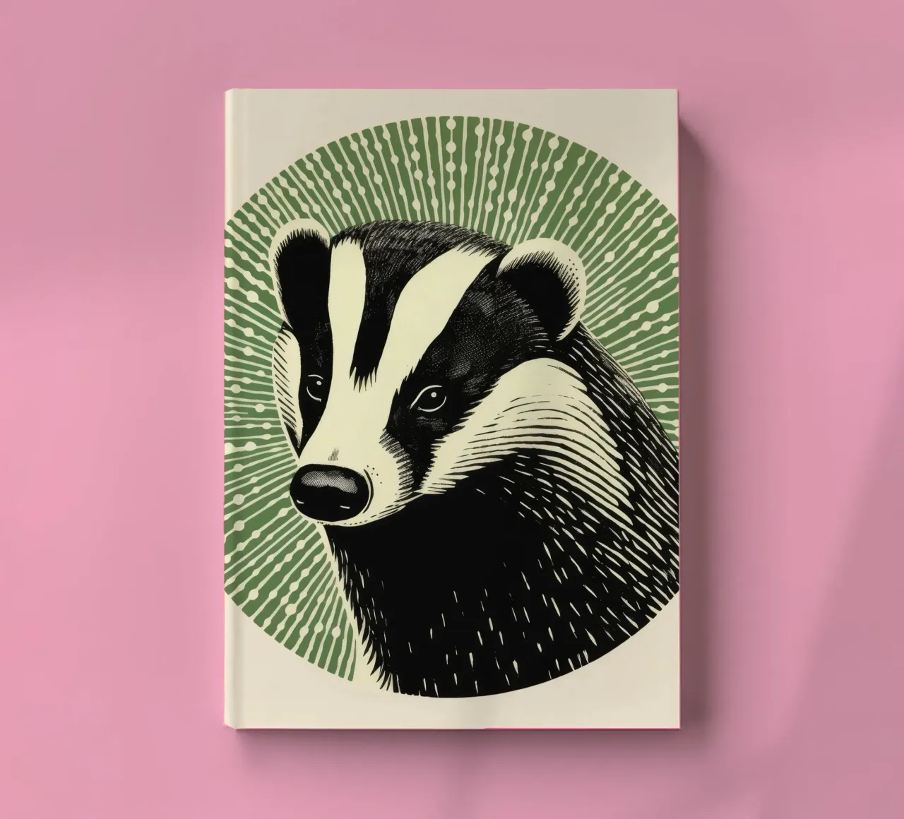 Green Badger 2 notebook by Minimal Animal Art