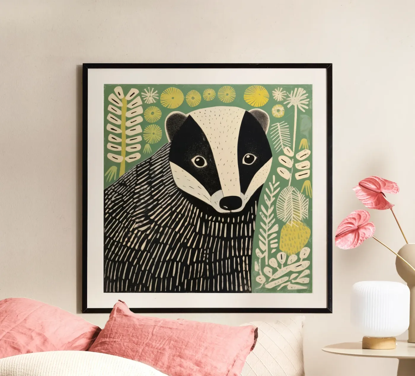 Tasso verde poster da Minimal Animal Art