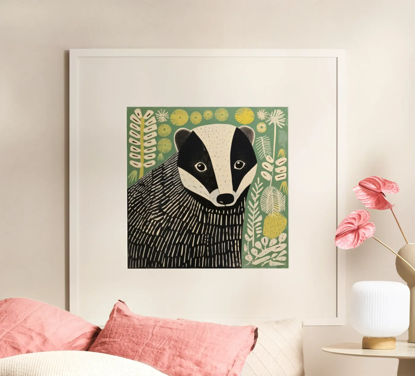 Tasso verde poster da Minimal Animal Art