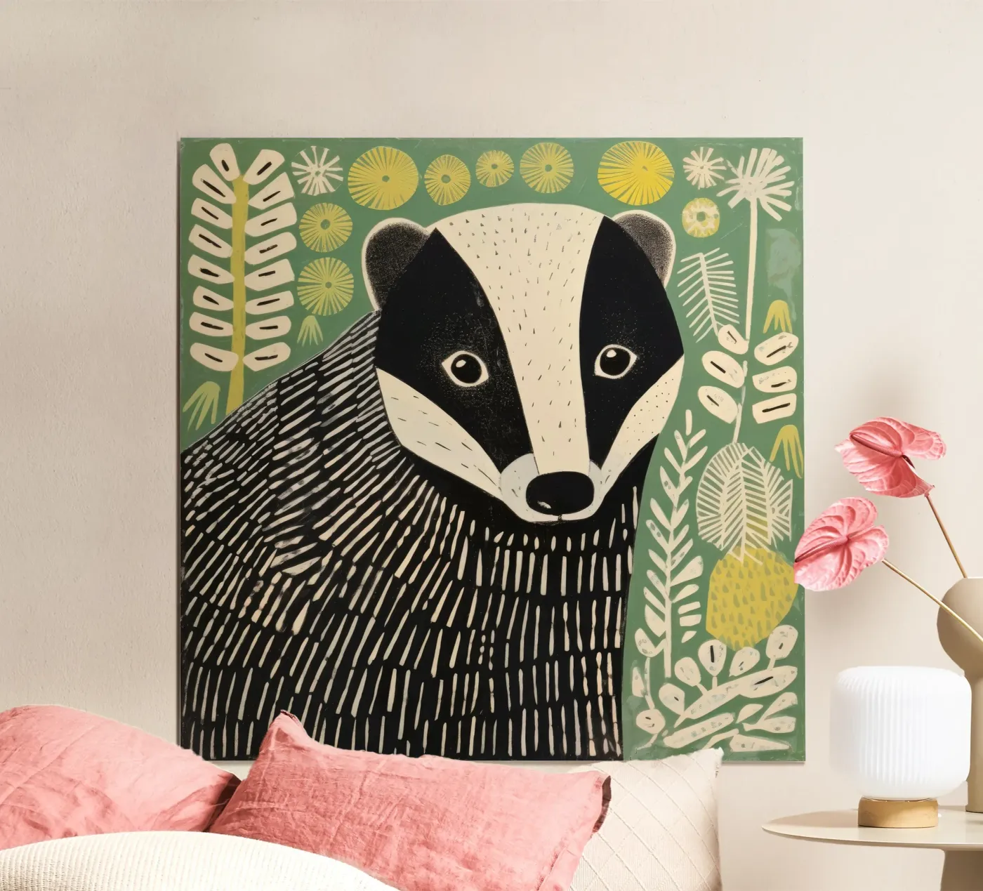 Tasso verde poster da Minimal Animal Art