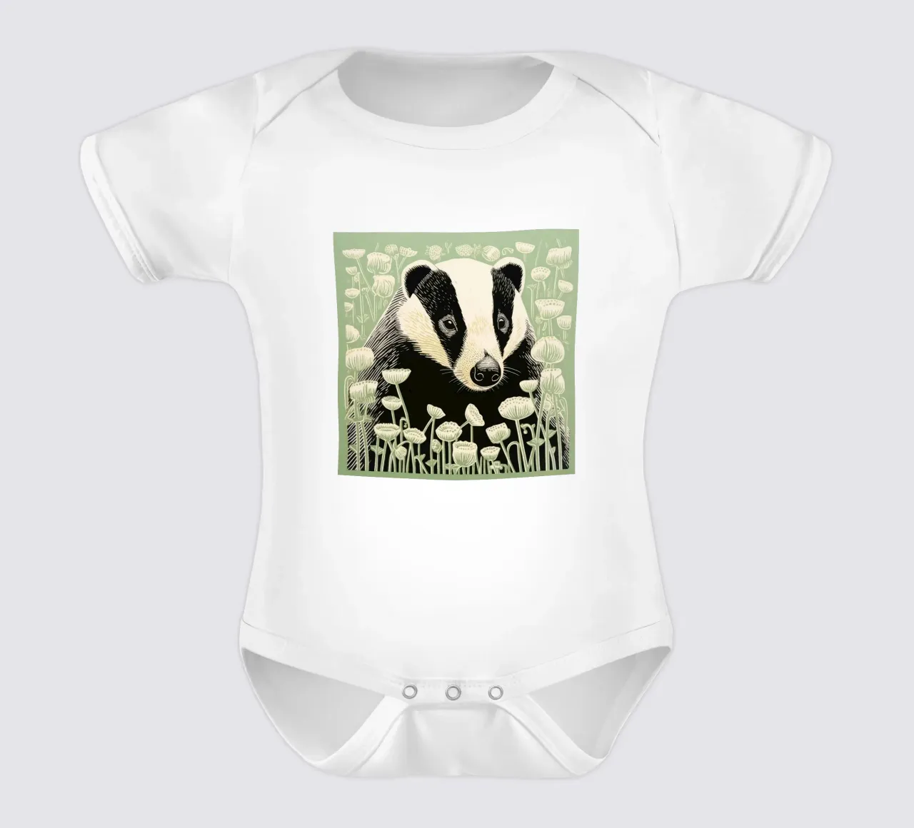 Tasso verde 4 body neonato maniche corte da Minimal Animal Art