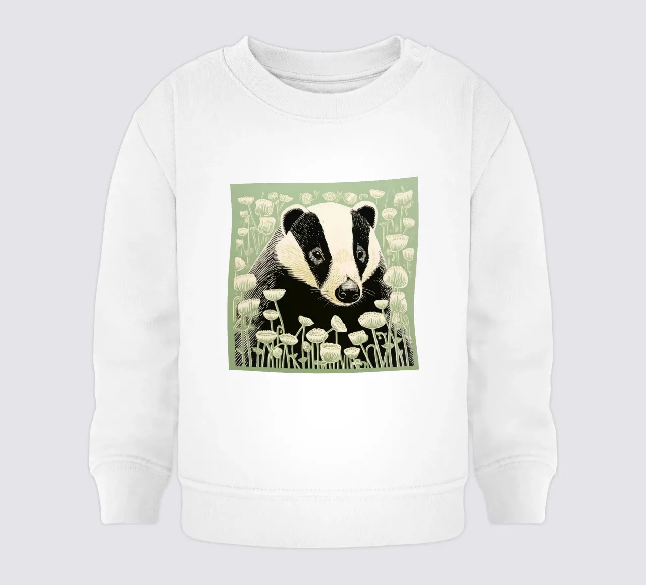 Tasso verde 4 felpa neonato da Minimal Animal Art