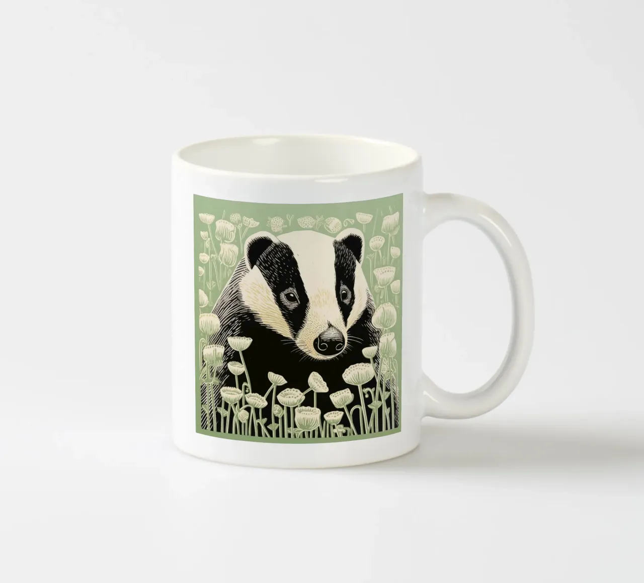 Tasso verde 4 tazza in ceramica da Minimal Animal Art