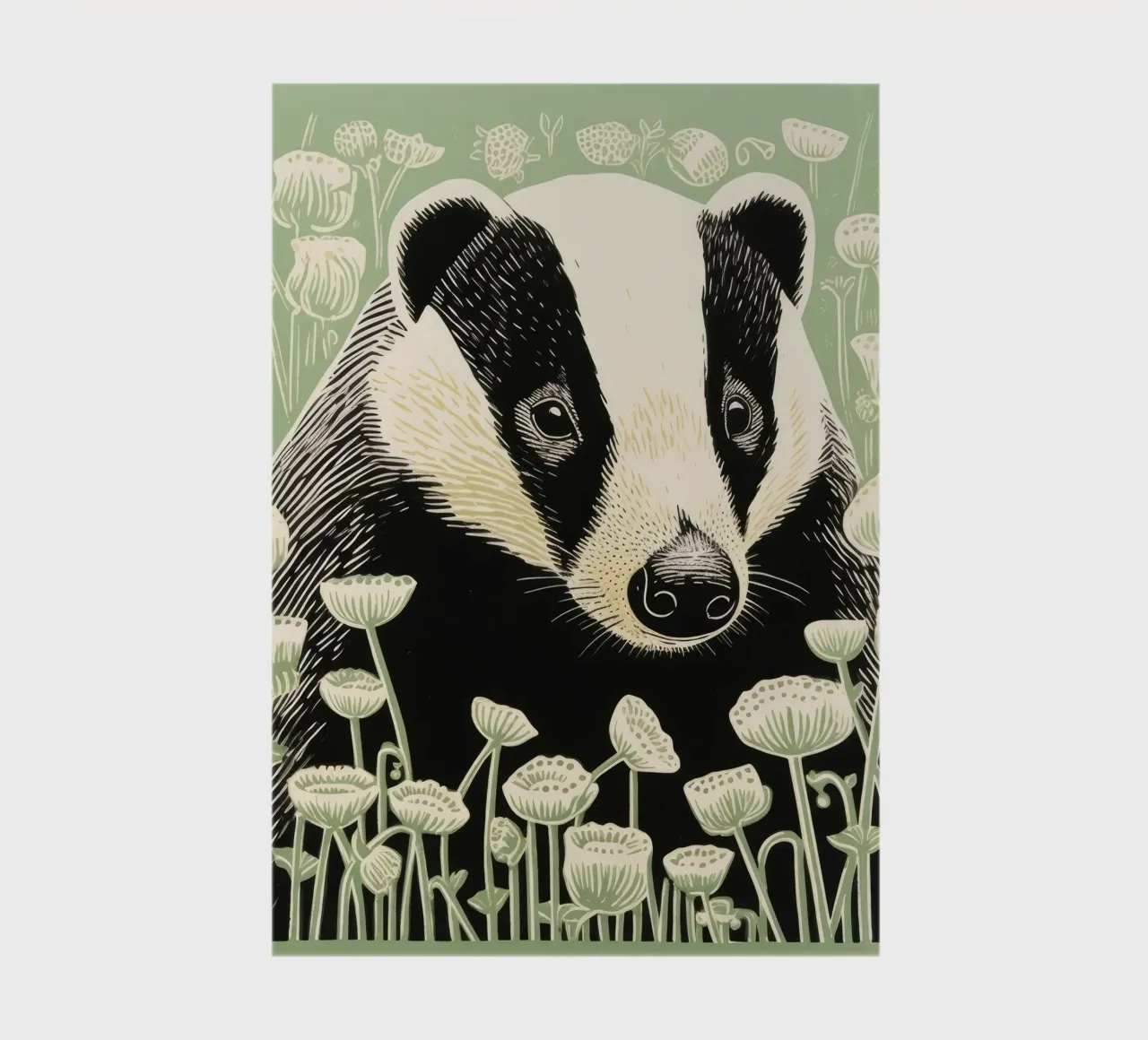 Green Badger 4 notebook by Minimal Animal Art