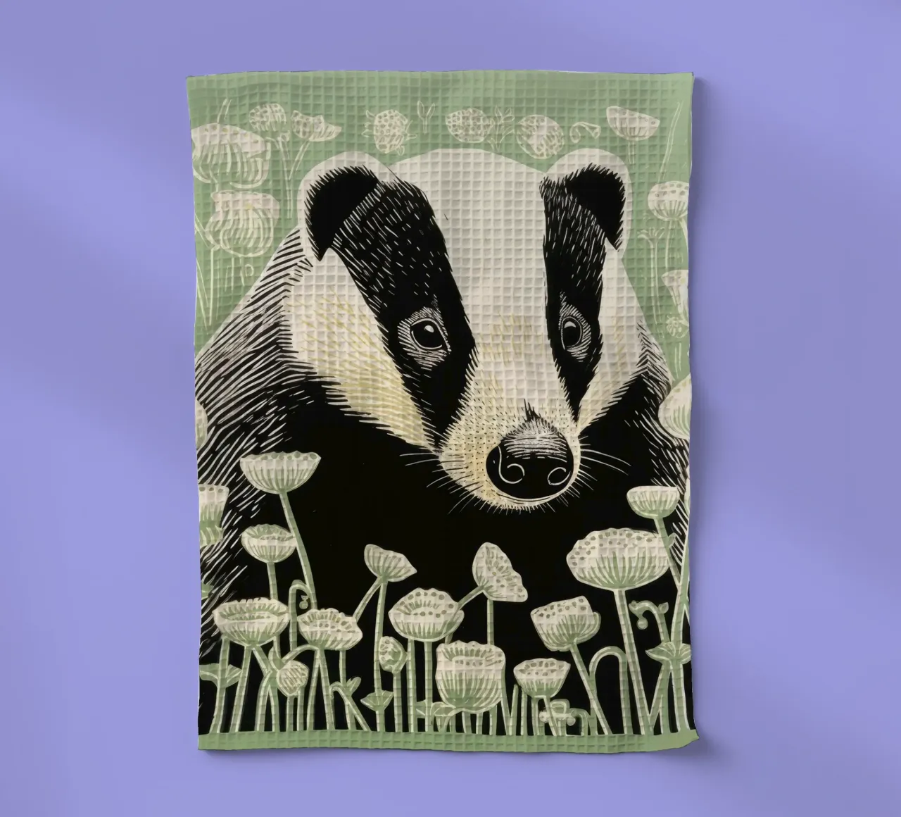 Tasso verde 4 canovaccio da cucina da Minimal Animal Art