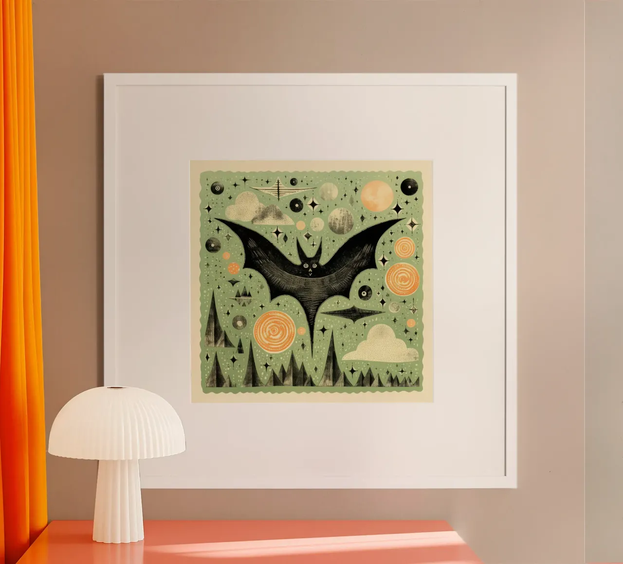 Pipistrello verde 1 carta hahnemühle da Minimal Animal Art