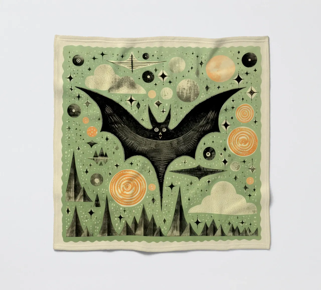 Pipistrello verde 1 coperta in pile da Minimal Animal Art