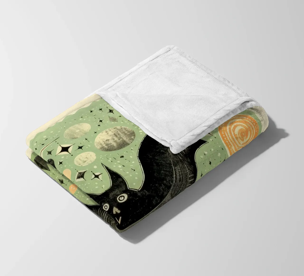 Pipistrello verde 1 coperta in pile da Minimal Animal Art